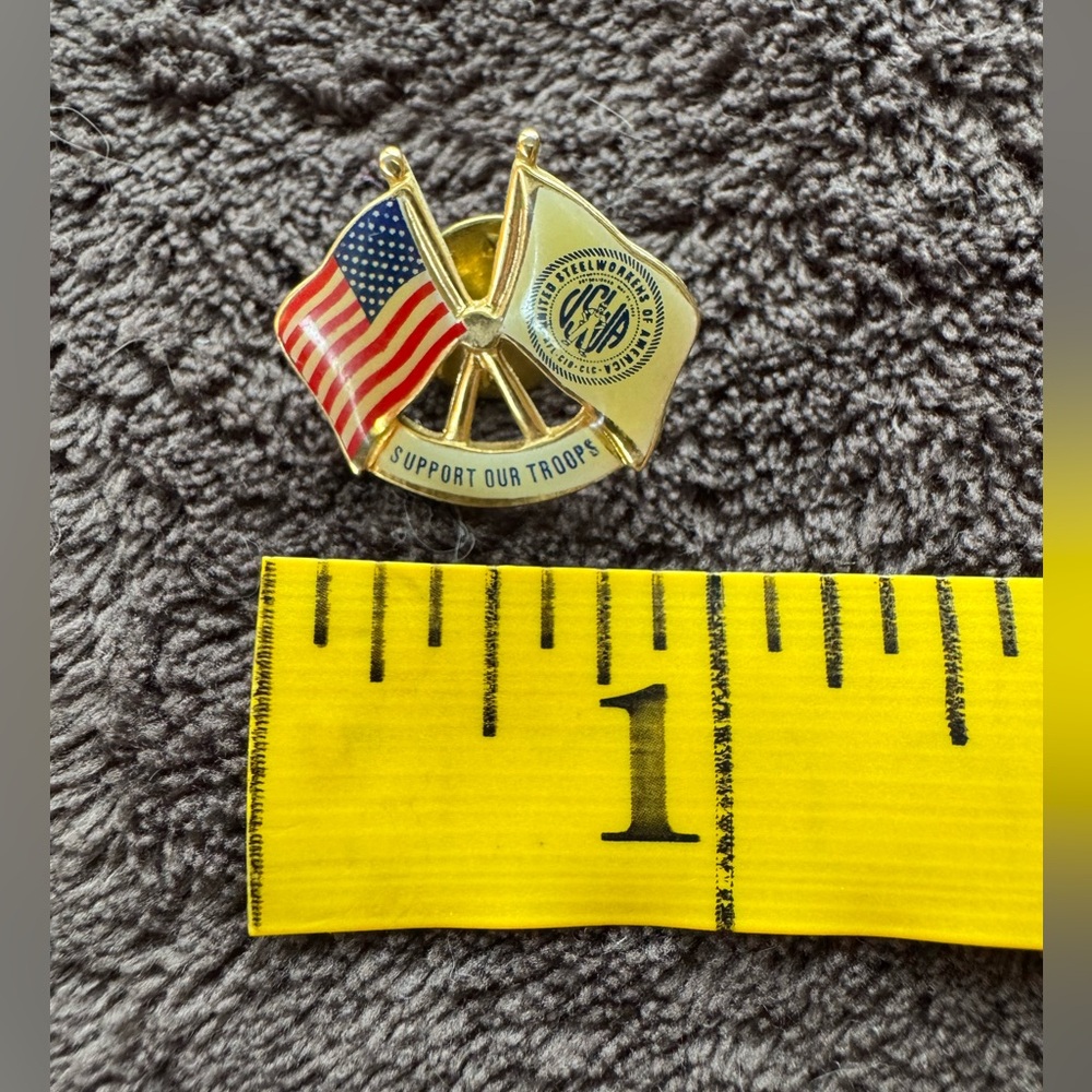 Bundle 3 for $10 vintage united steelworks support our troops hat lapel pin - Picture 2 of 3